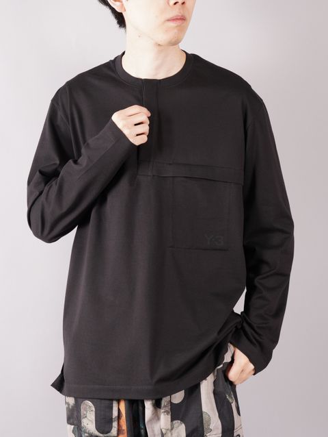 ラスト1点 / M CLASSIC HENLEY  / メンズクラシック ヘンリー (ブラック)