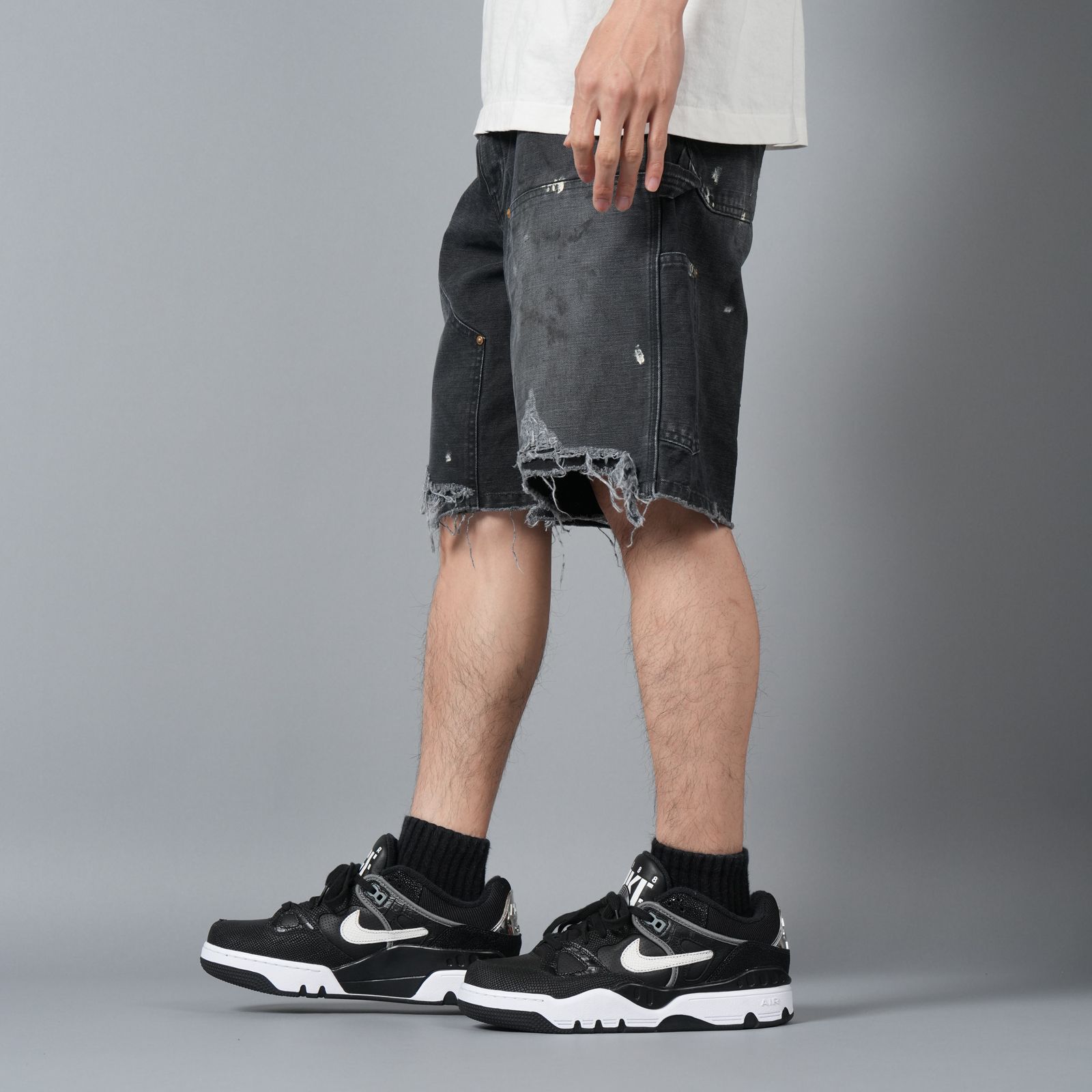 SM-HR8-0000-071 / DOUBLE KNEE SHORTS / BLACK / ダブルニーショーツ (ブラック)
