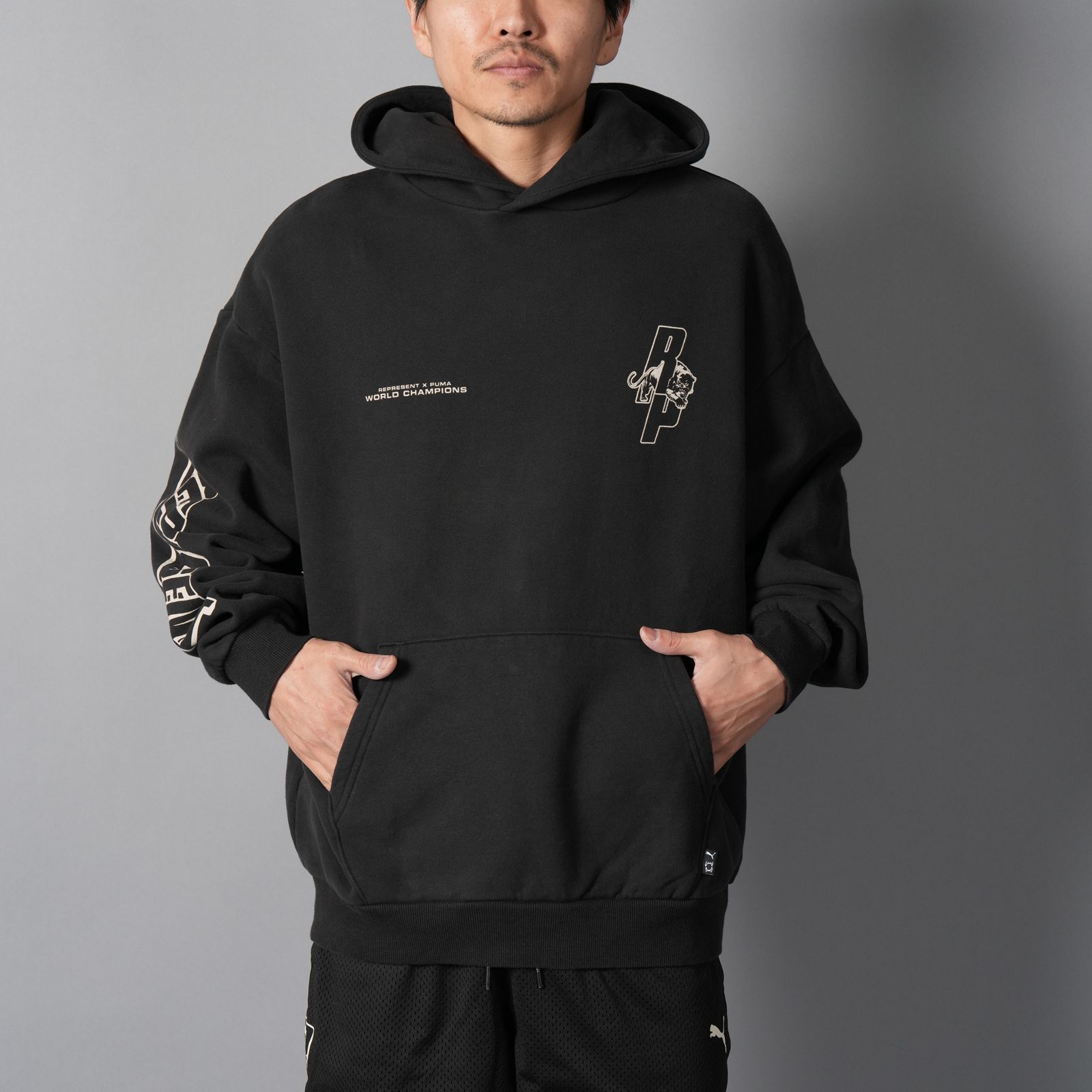 【残りわずか】REPRESENT LS HOODIE / リプレゼント ロングスリーブフーディー (プーマブラック)