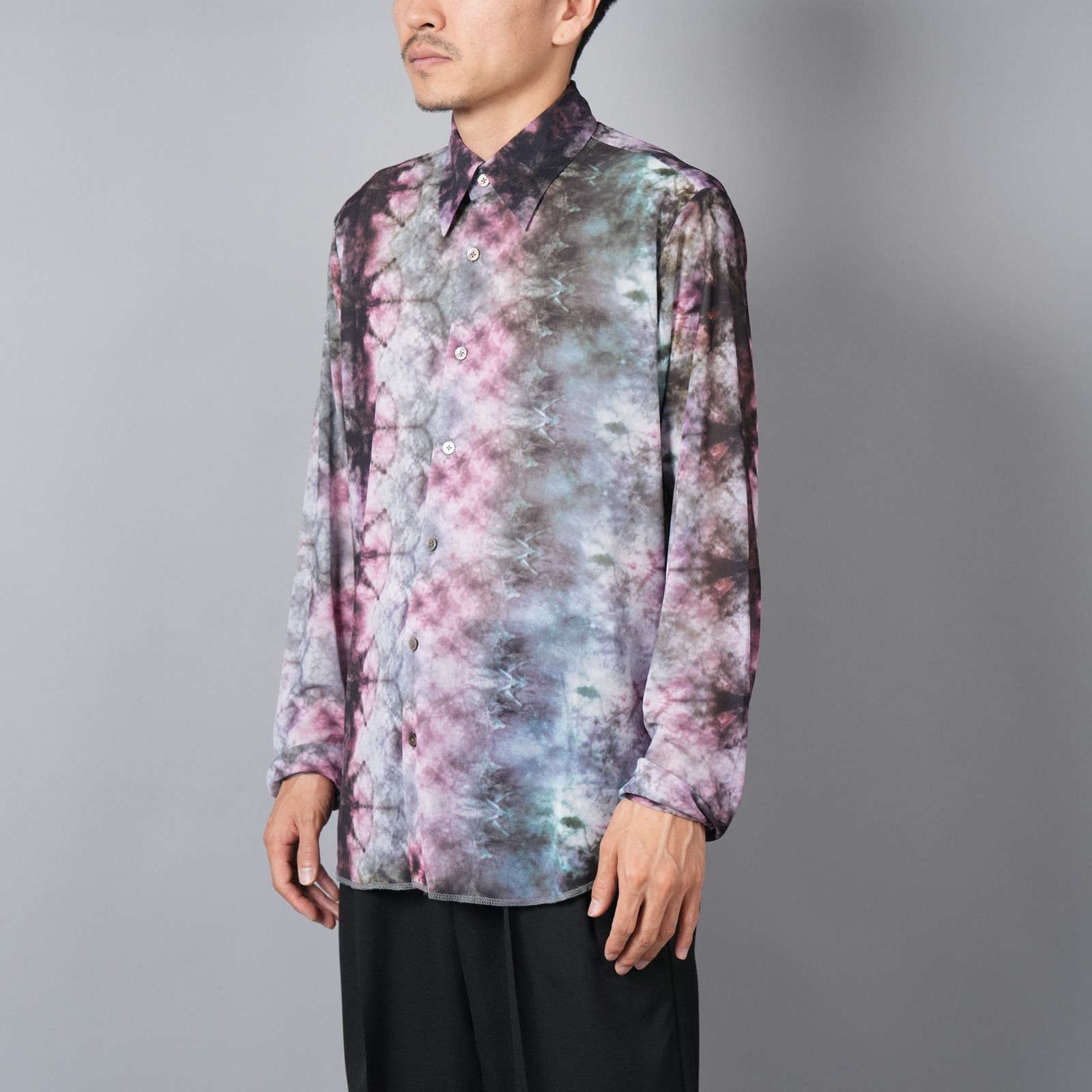 【ラスト1点】TIE DYE TULLE SHIRTS / タイダイ チュールシャツ (ピンク)