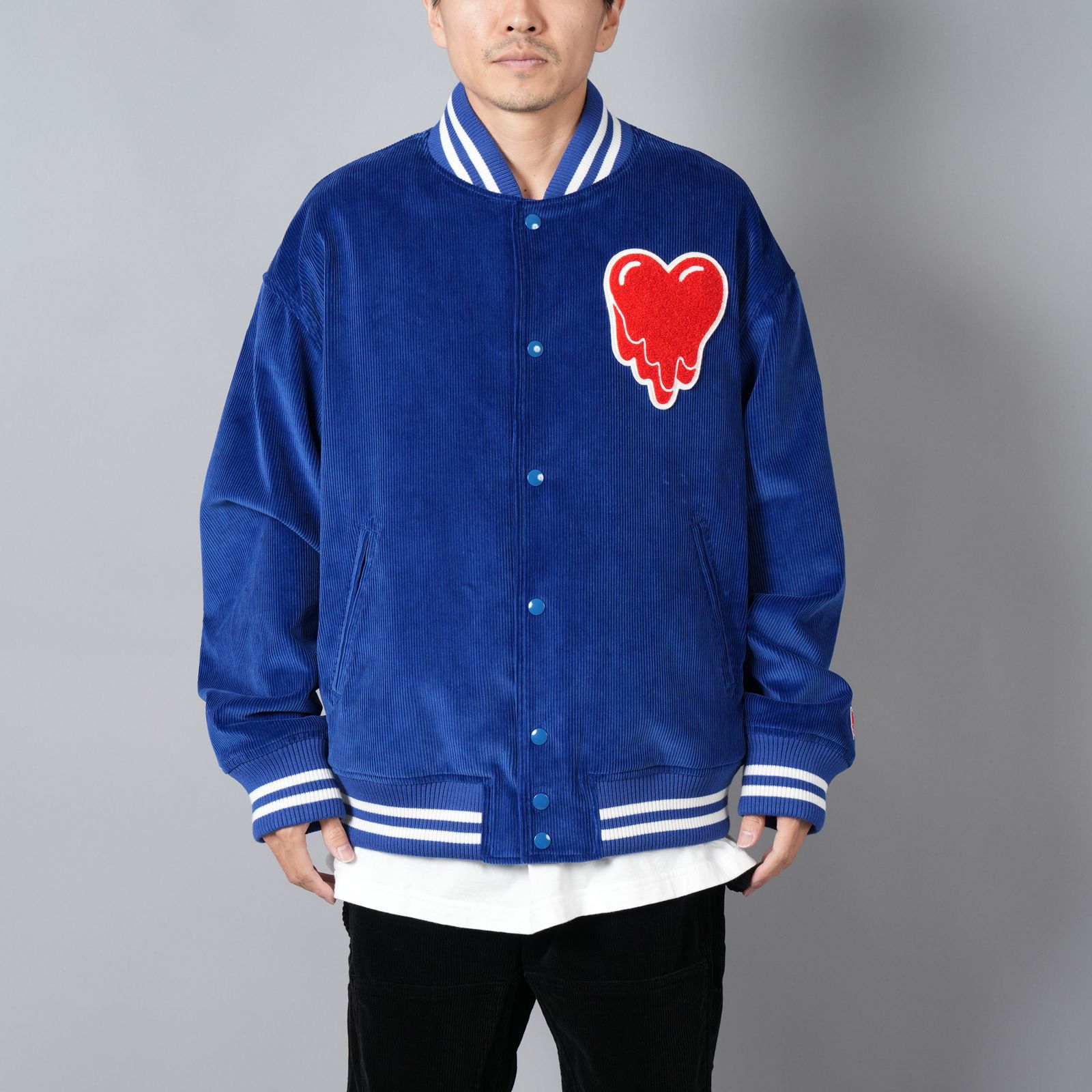 【ラスト1点 】EU-YS1-0000-002 / HEART LG CORDUROY JKT / BU / ハートロゴ コーデュロイジャケット  (ブルー)