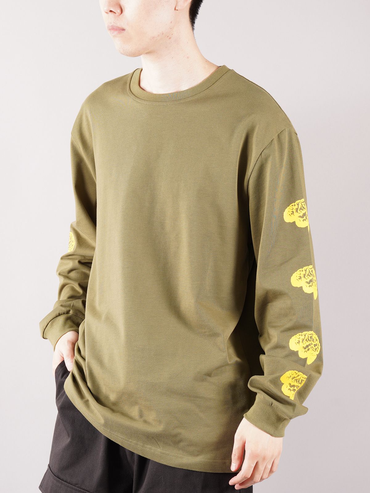 BRAIN L/S TEE / ブレイン ロングスリーブ Tシャツ (グリーン)