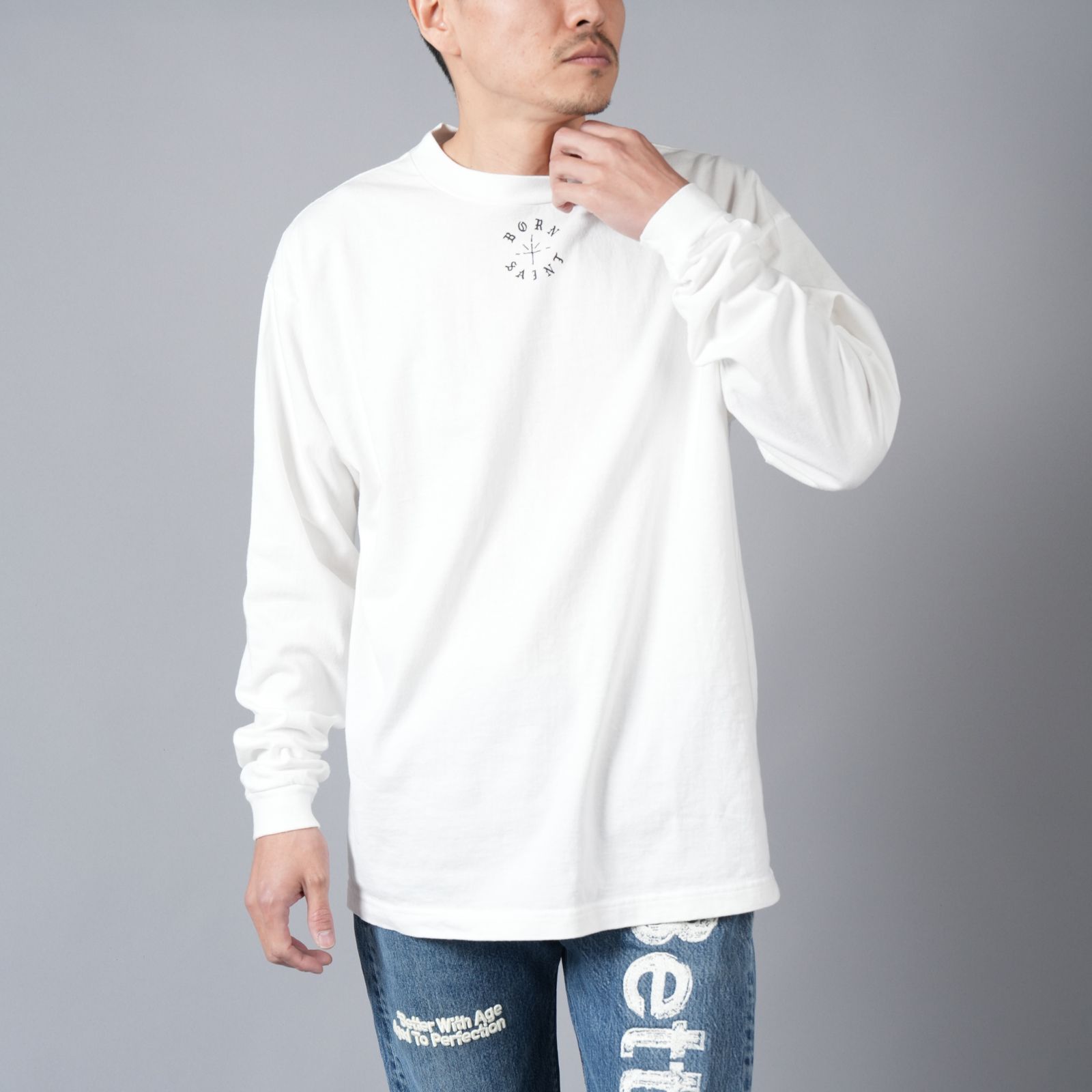 SAINT M×××××× - 【ラスト1点】【限定】SM-YS8-0000-C09 / BR_LS TEE / BORN SAINT / WHT /  ロンT・カットソー (ホワイト) | Confidence