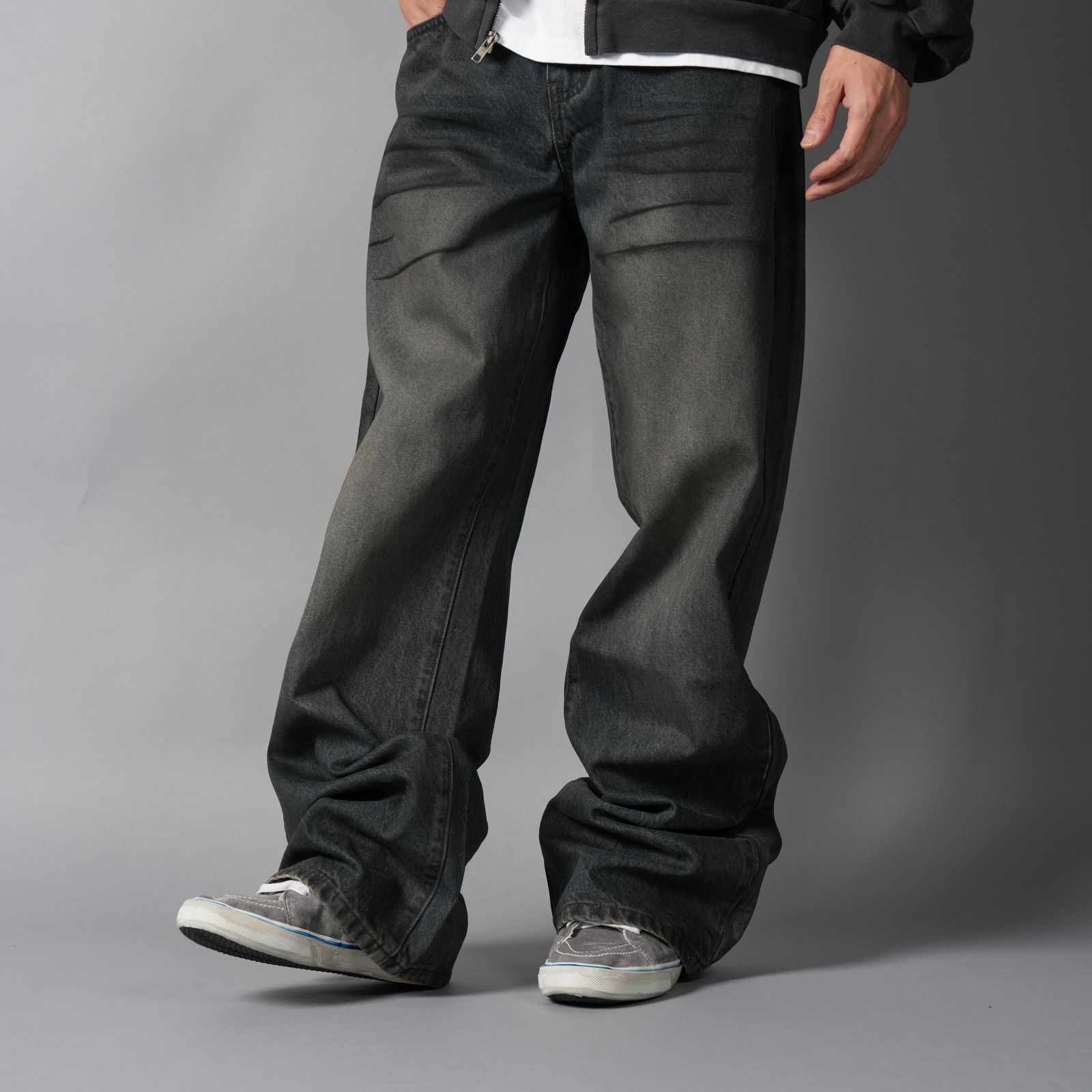 LAX, straight cut denim (junkyard) / デニムパンツ (ウォッシュドブルー)