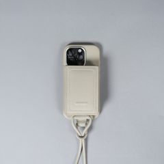 レザーストラップ付iPhoneアクセサリー - ウォレット (ホワイトベージュ)