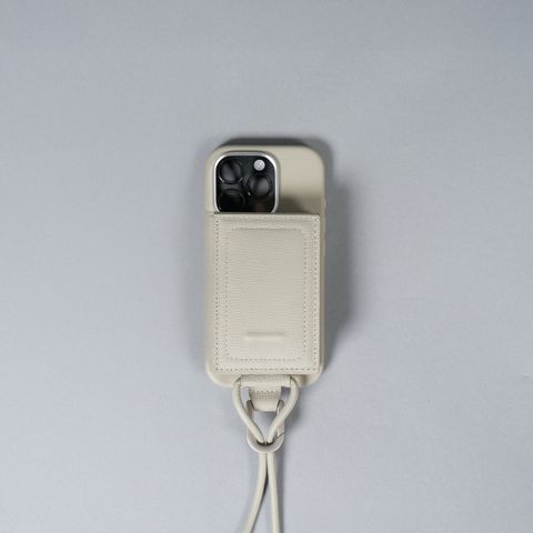 レザーストラップ付iPhoneアクセサリー - ウォレット (ホワイトベージュ) strapped-accessory-wallet objcts.io