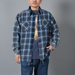 【残りわずか】Used Shirt / ユーズドシャツ / ネルシャツ  (ブルー)