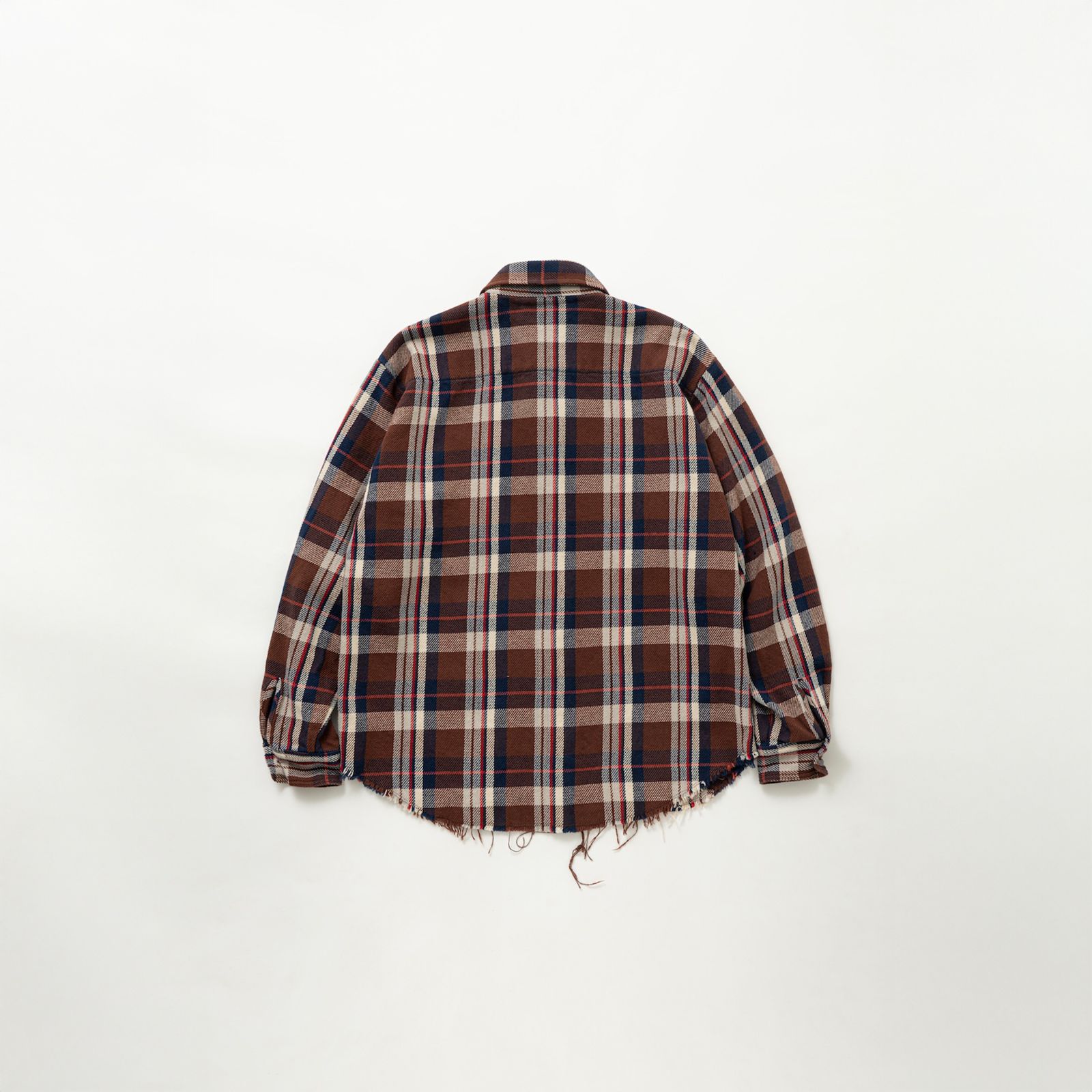 DAMAGED FLANNEL SHIRTS / ネルシャツ (ブラウン)