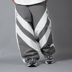【ラスト1点】CHEVRON PUFFER NYLON TROUSER / ナイロントラウザー (グレー/ホワイト)