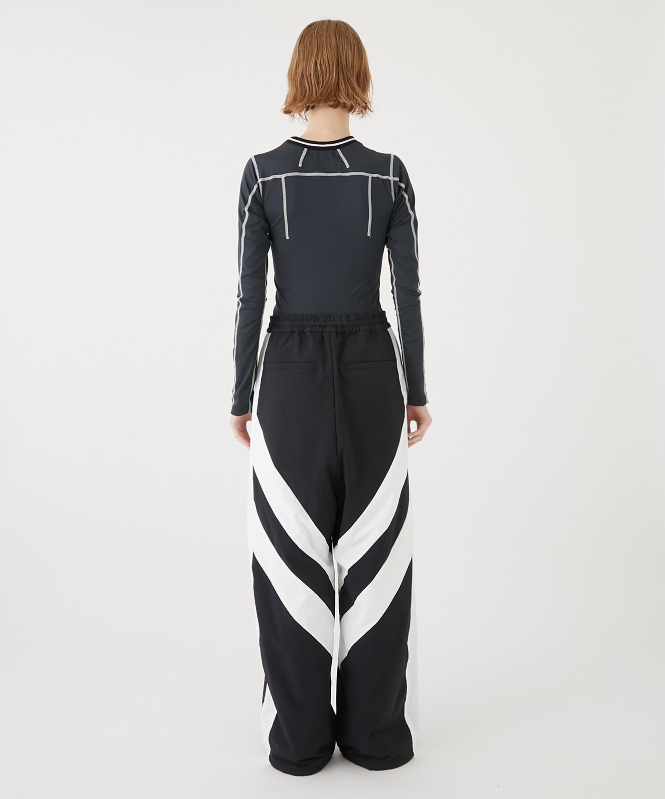 CHEVRON PUFFER NYLON TROUSER / ナイロントラウザー (ブラック/ホワイト)