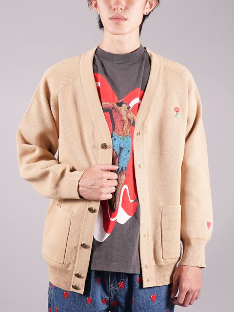 ラスト1点 / EU HEART CARDIGAN  / カーディガン (タン)