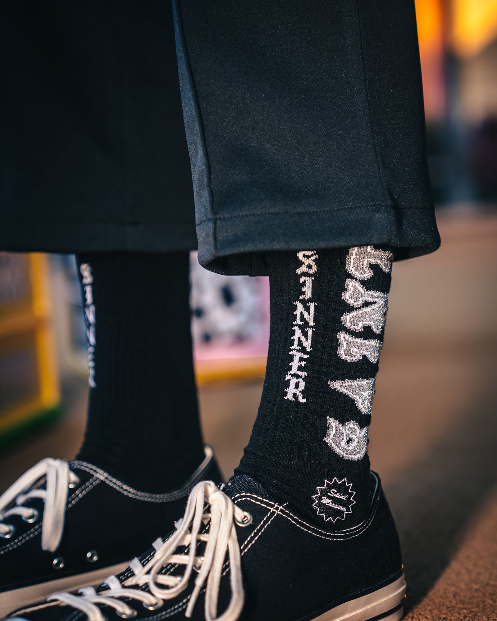 SM-MK8-0000-109 / SOCKS / SAINT/ BLACK+GREY / ソックス  (ブラック/グレー)