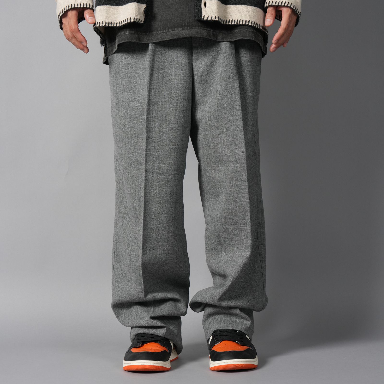 【ラスト1点】One Tuck Slacks / ワンタックスラックス (グレー)