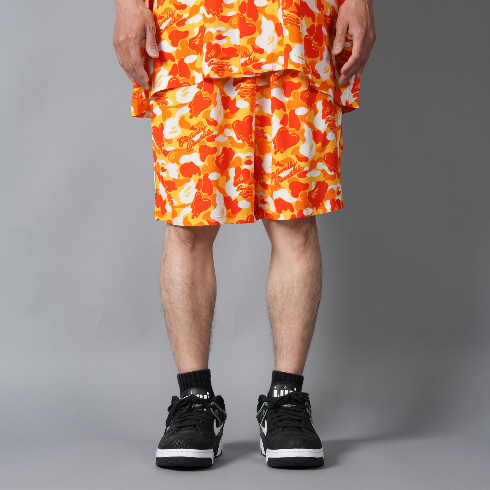 【コラボ】EU-MK8-0000-C04 / EU APE ALOHA SHORTS / ORANGE / ショーツ (オレンジ)