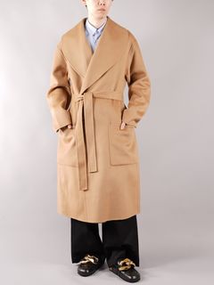 ラスト1点 / SHAWL COLLAR BELTED COAT / ショールカラーベルテッドコート (ベージュ)