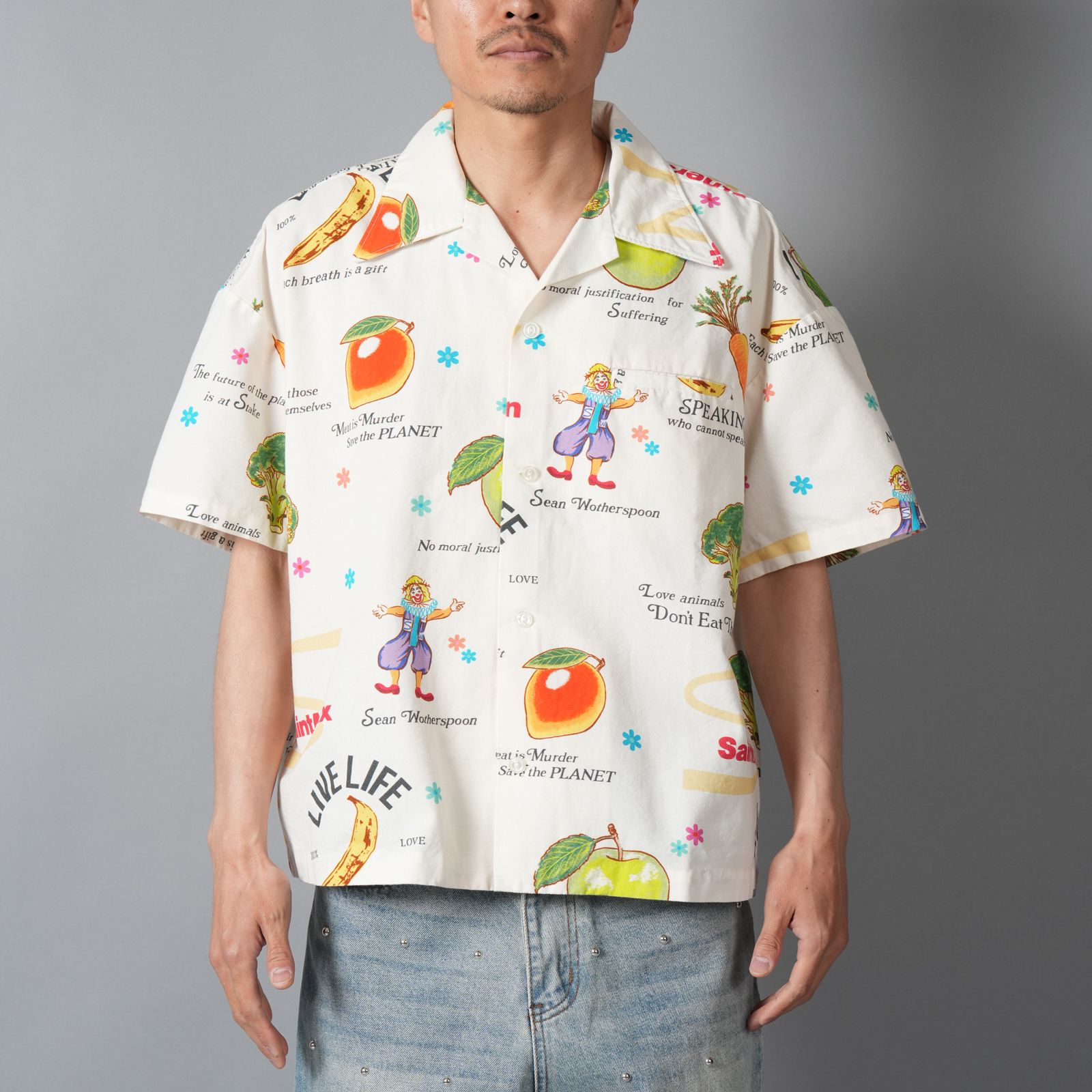 【コラボ】SM-MK8-0000-C10 / SW_OPEN COLLAR SHIRT / WHITE / オープンカラーシャツ  (ホワイト)