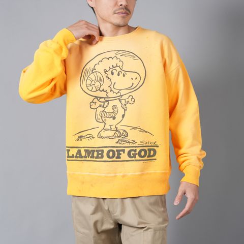 【残りわずか】SM-YS8-0000-027 / CRW SWEAT / LMB OF GD / クルーネックスウェット [クロップド](イエロー)