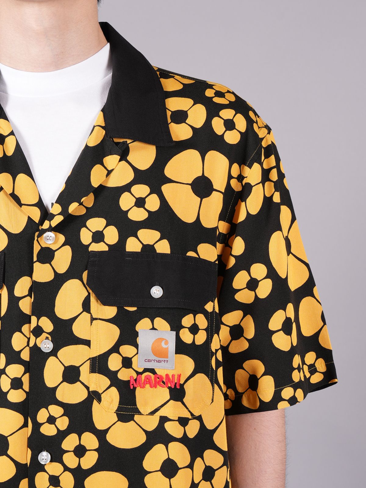 MARNI - MARNI X CARHARTT WIP - YELLOW SHORT-SLEEVED FLORAL SHIRT ...