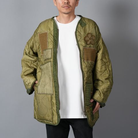 NO:3 / Rebuild U.S.ARMY M-65 Fishtail Parka Quilting Liner  / フィッシュテール パーカー キルティングライナー [古着リメイク](カーキ)