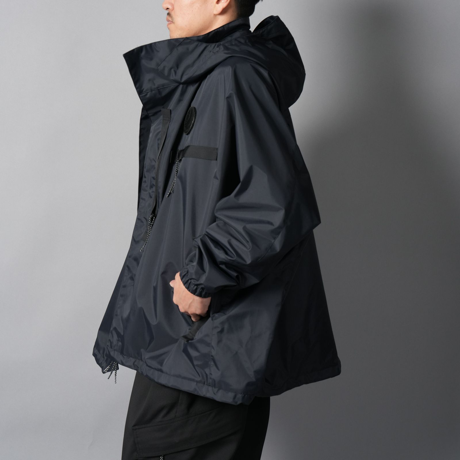 【GHOST】WOVEN 3L WATER-REPELLENT HOOD PONCHO NINJA BLOUSON / ニンジャ ブルゾン(ブラック)