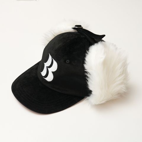 BB Logo Flight Cap / ロゴ フライトキャップ (ブラック/ホワイト)