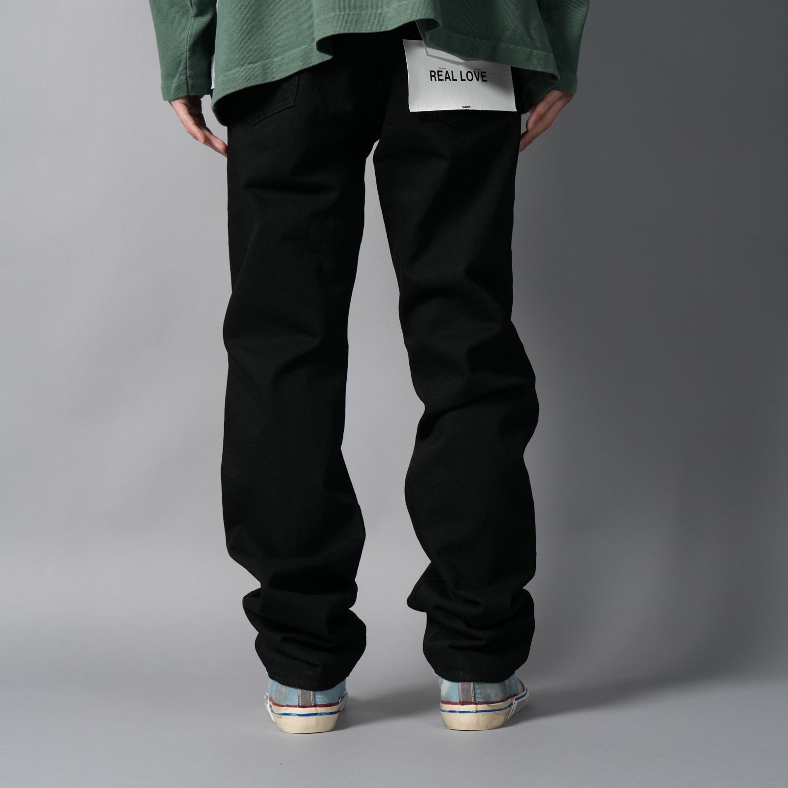 【残りわずか】SM-MK8-0000-077 / BLACK DENIM PANTS / STRAIGHT/ デニムパンツ (ブラック)