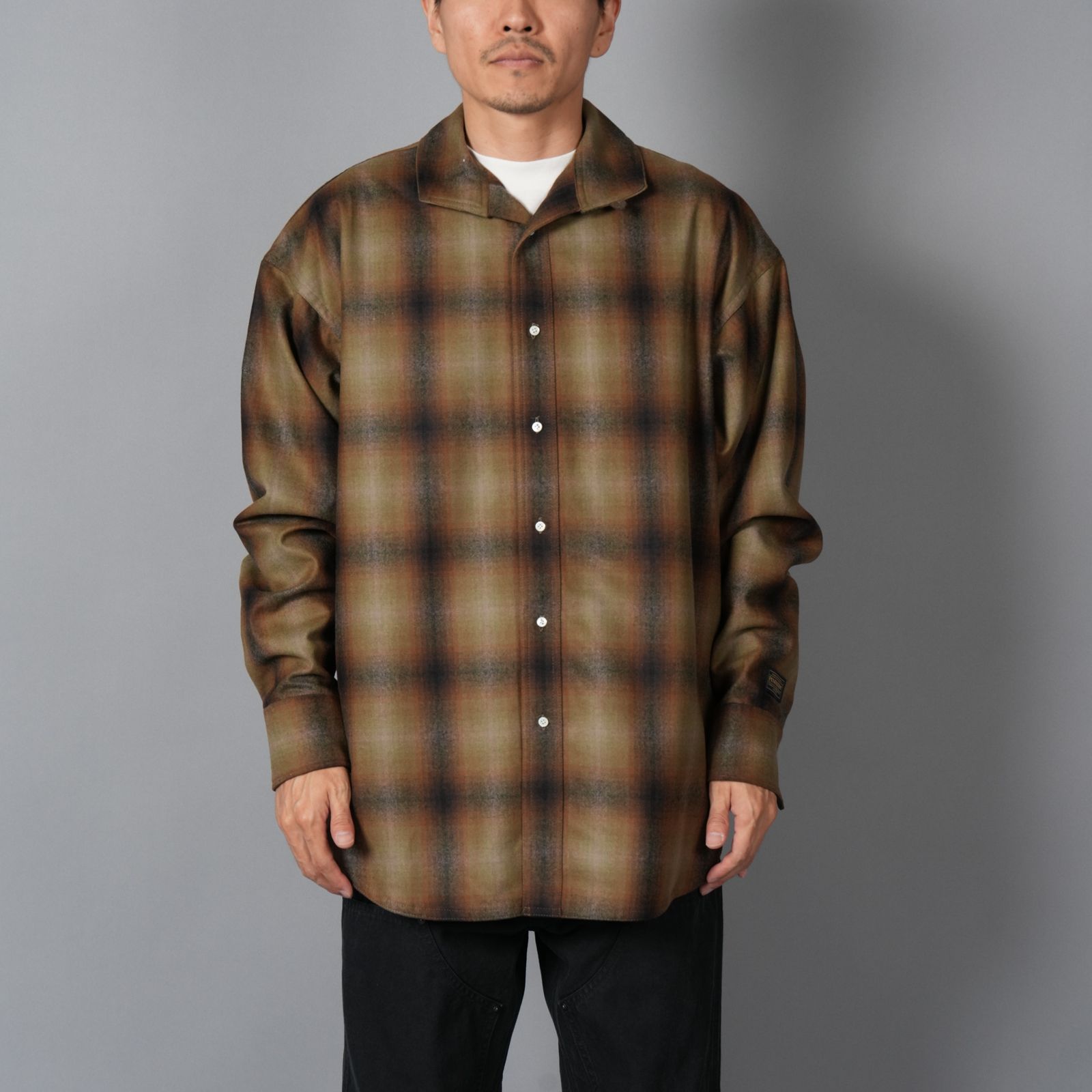 【限定】Basicks x Pendleton x DELUXE / Shadow Check Shirt / シャドウ チェックシャツ (カーキ)