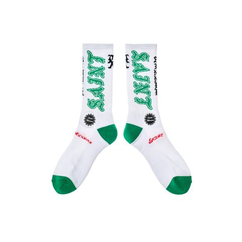 SM-MK8-0000-108 / SOCKS / SAINT/ WHITE+GREEN / ソックス  (ホワイト/グリーン)