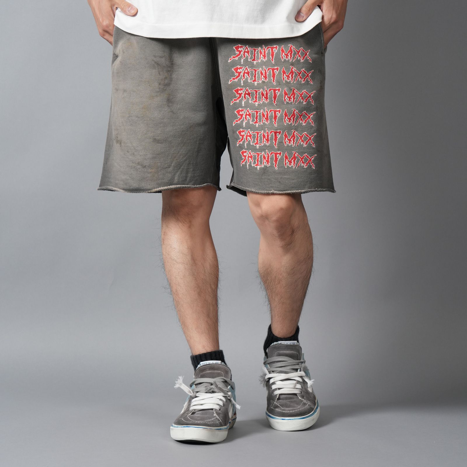 【ラスト1点】SM-MK8-0000-068 / SWEAT SHORTS / SAINT MXX / スウェットショーツ  (チャコール)