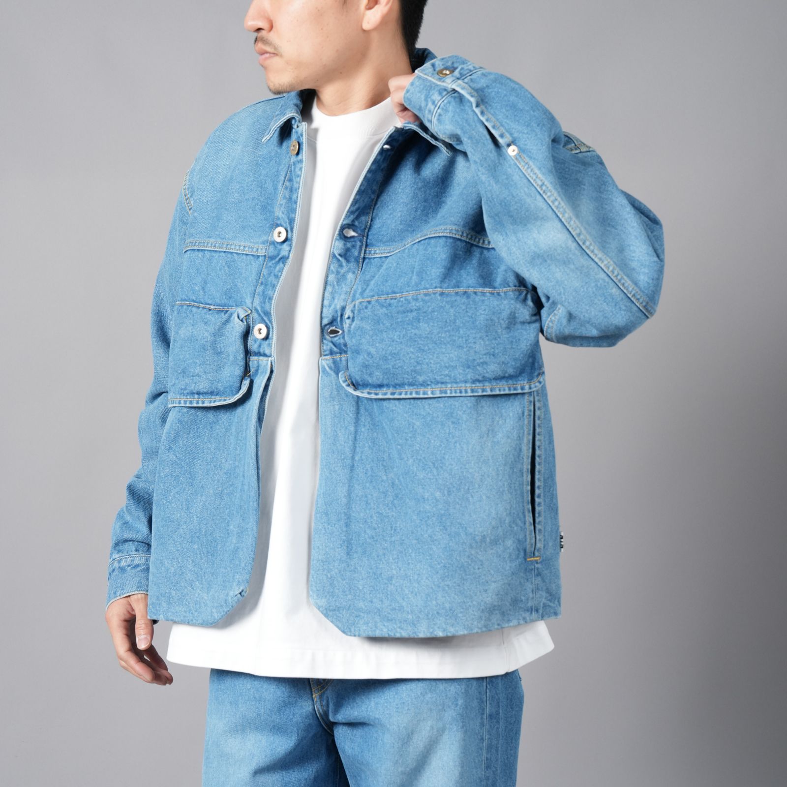 POCKET DENIM JACKET / ポケットデニムジャケット (ウォッシュドブルー)