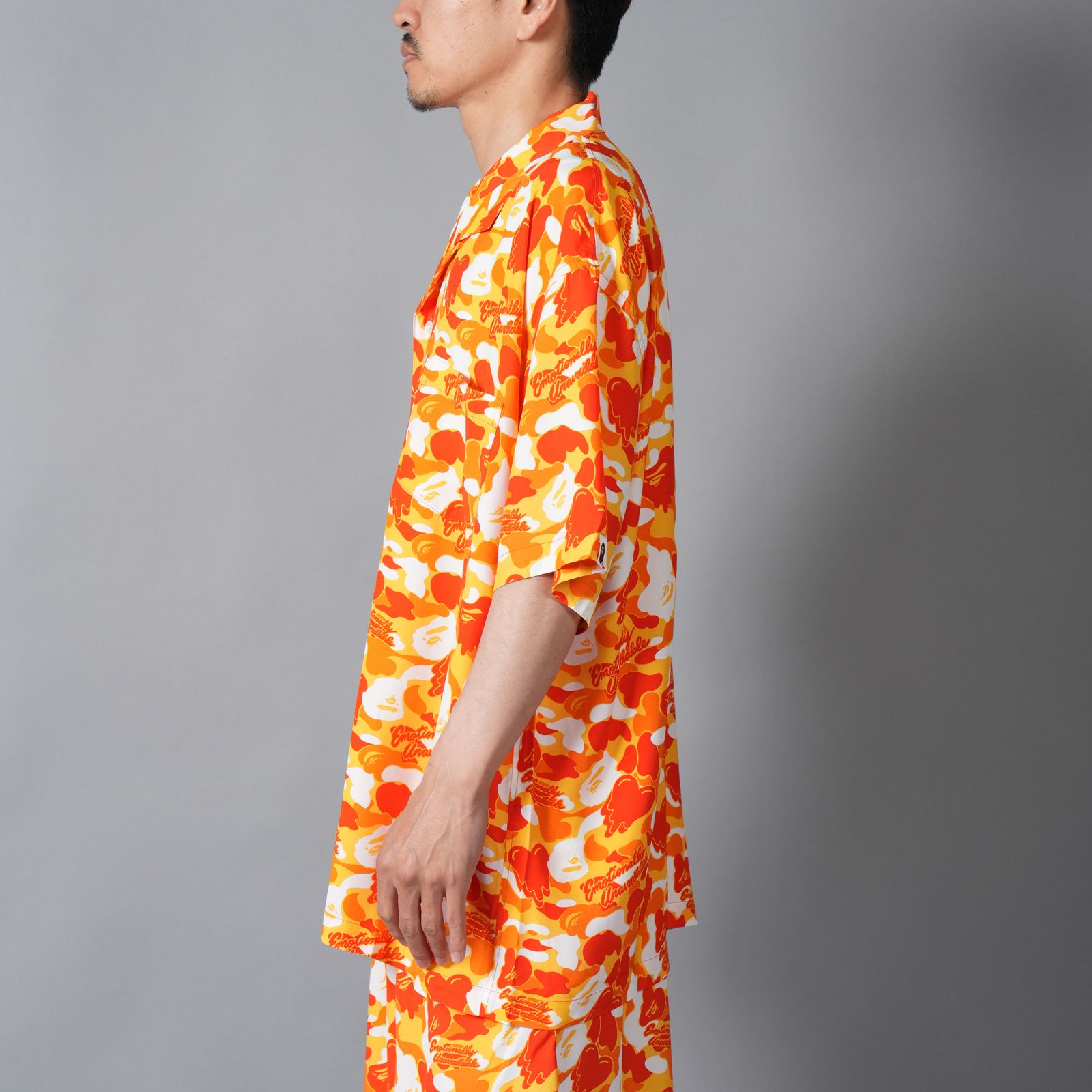 【コラボ】EU-MK8-0000-C01 / EU APE ALOHA SHIRT / ORANGE / シャツ (オレンジ)
