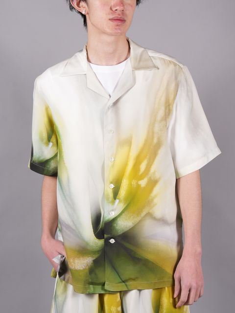 【ラスト1点】 SILK OPEN COLLAR SHIRTS / オープンカラーシャツ 【シルク】(ホワイト)