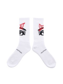 ラスト1点 / SM-A22-0000-100 / SOCKS / EYE / WHITE   (ホワイト)
