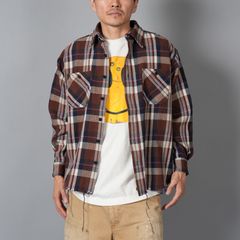DAMAGED FLANNEL SHIRTS / ネルシャツ (ブラウン)