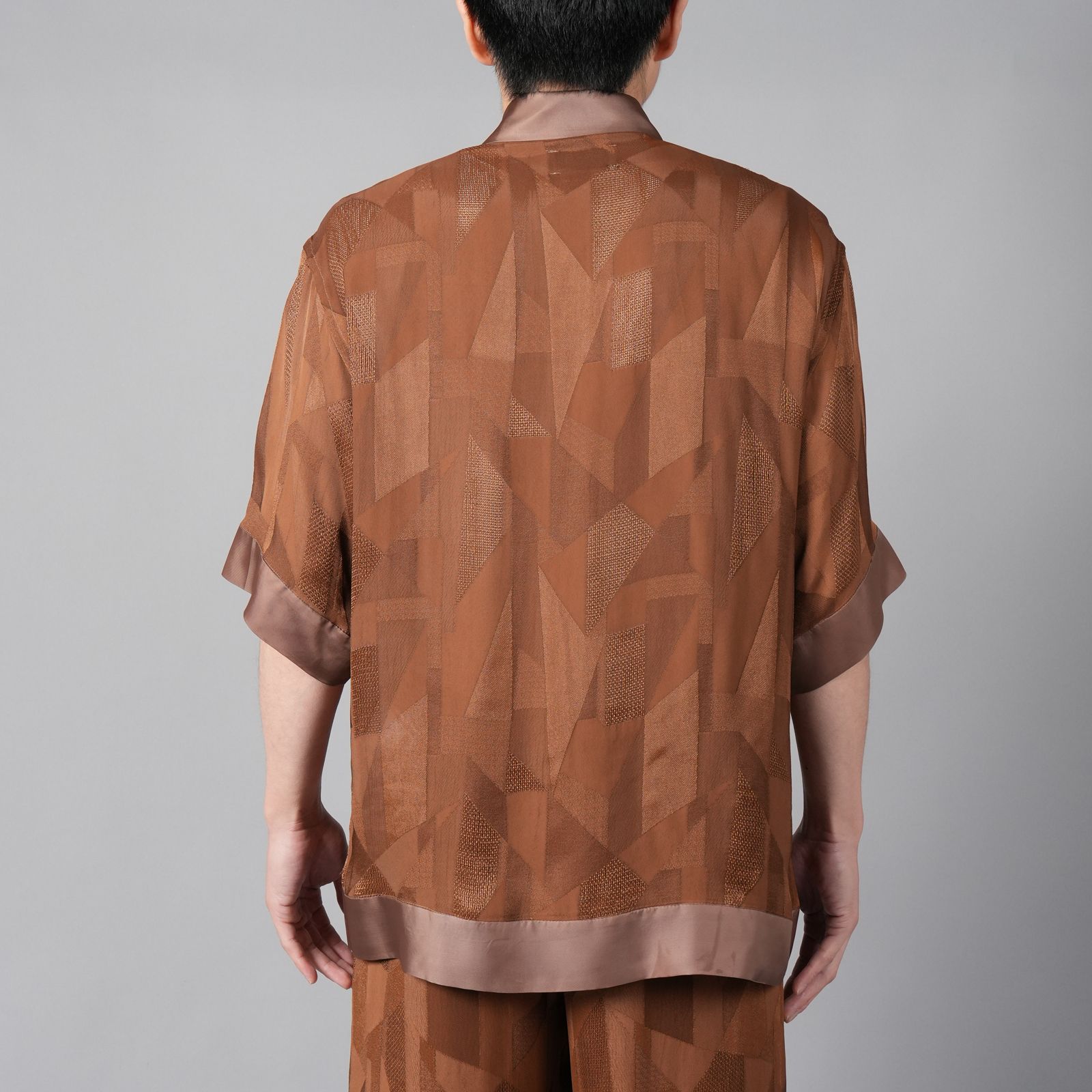 【ラスト1点】RAYON CUPRA SHIRT / レーヨン キュプラ シャツ (ブラウン)