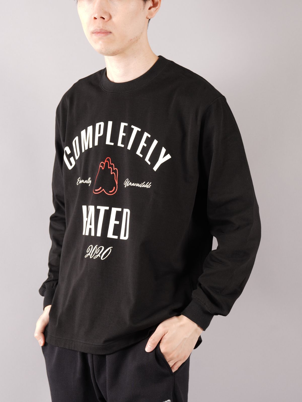 ラスト1点 / COMLETELY HATED L/S T / コンプリートリー ヘイテッド ロングスリーブT (ブラック)