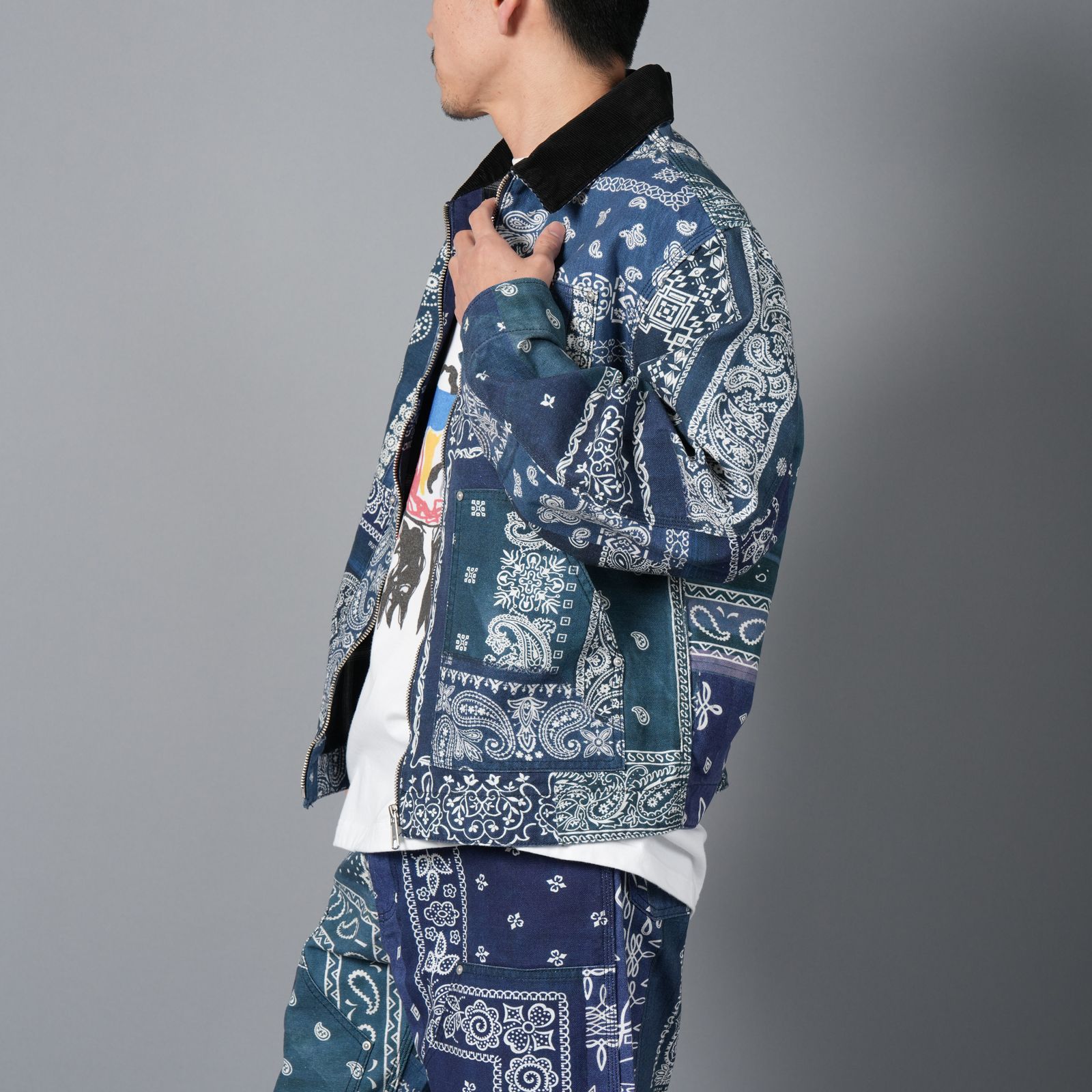 【残りわずか】Bandana Jacket / バンダナジャケット (ブルー/グリーン)