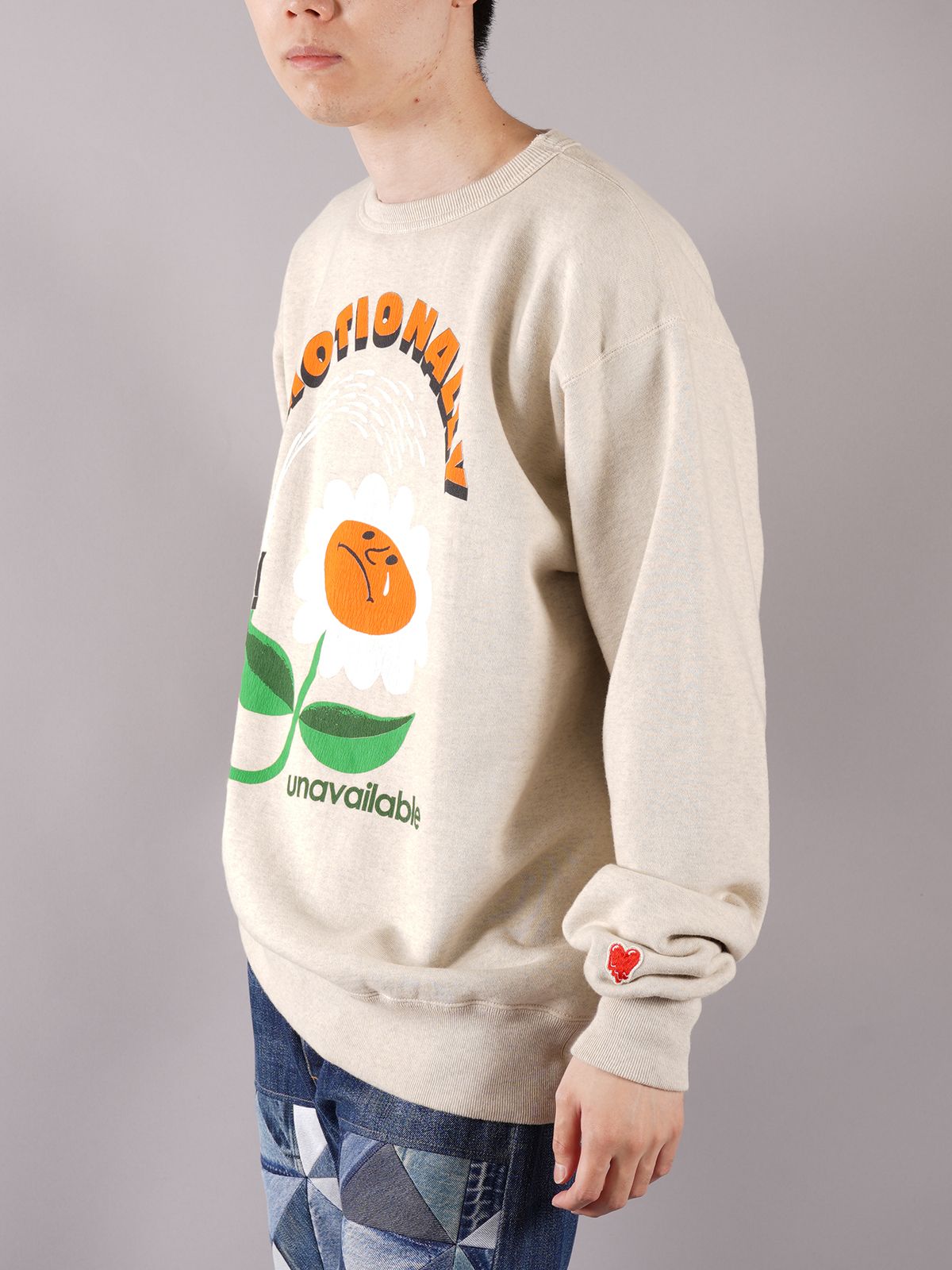 EU-A21-0000-005 / CREW SWEATSH FLOWER / クルー スウェットシャツ フラワー   (グレー)