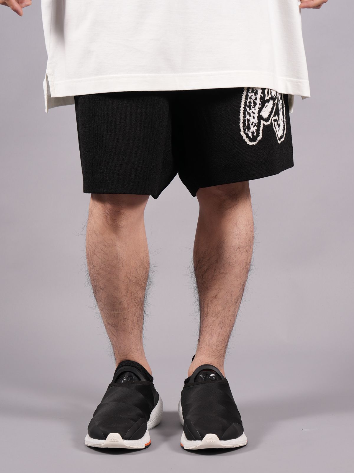 Y-3 - LOGO KNIT SHORTS / ロゴニットショーツ (ブラック