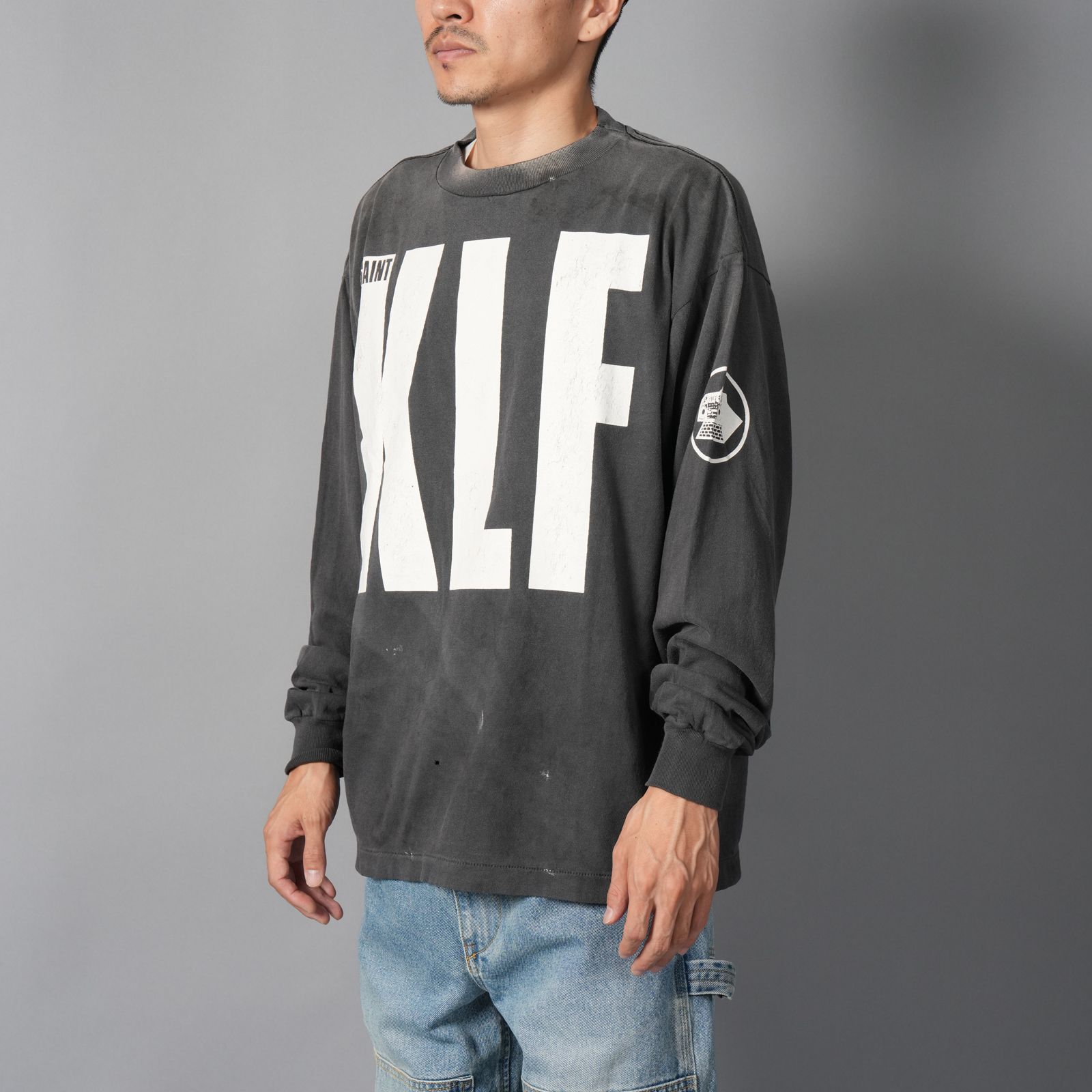 【ラスト1点】【コラボ】SM-HR1-0000-C03 / KLF  / LS TEE / WHITE KLF / BLACK / ロンT・カットソー (ブラック)