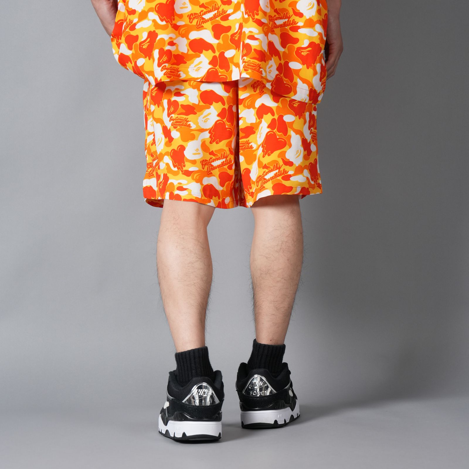 【コラボ】EU-MK8-0000-C04 / EU APE ALOHA SHORTS / ORANGE / ショーツ (オレンジ)