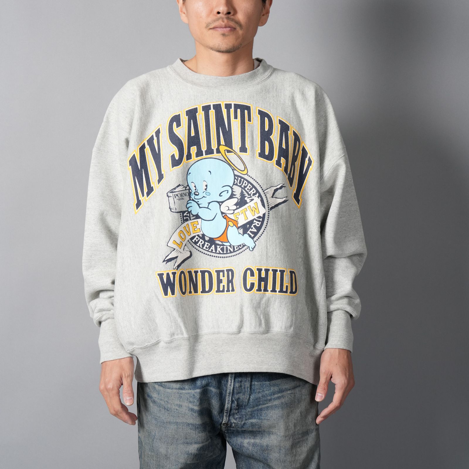 【再入荷】SM-HR1-0000-050 / CRW NECK SWT / BABY MICAHEL / GRY / スウェット・トレーナー (グレー)
