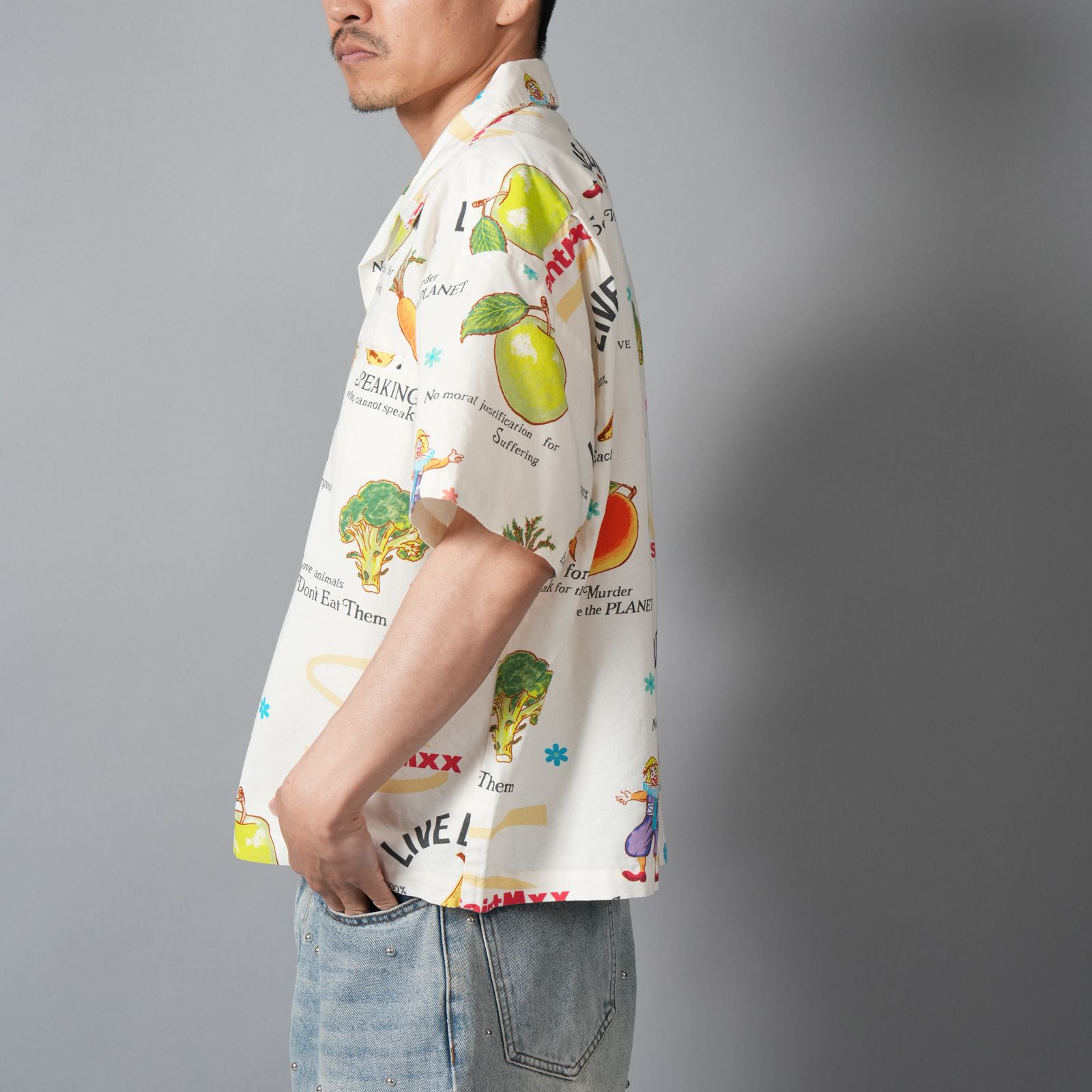 【コラボ】SM-MK8-0000-C10 / SW_OPEN COLLAR SHIRT / WHITE / オープンカラーシャツ  (ホワイト)