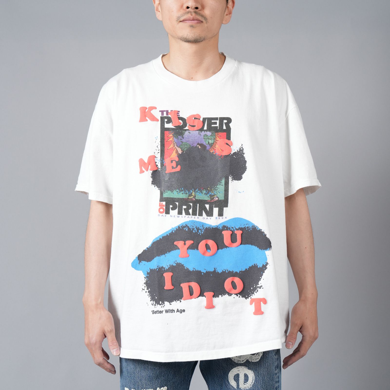 Kissing Idiots Tee / キシング イディオツ Tシャツ [XLサイズ] (ホワイト)