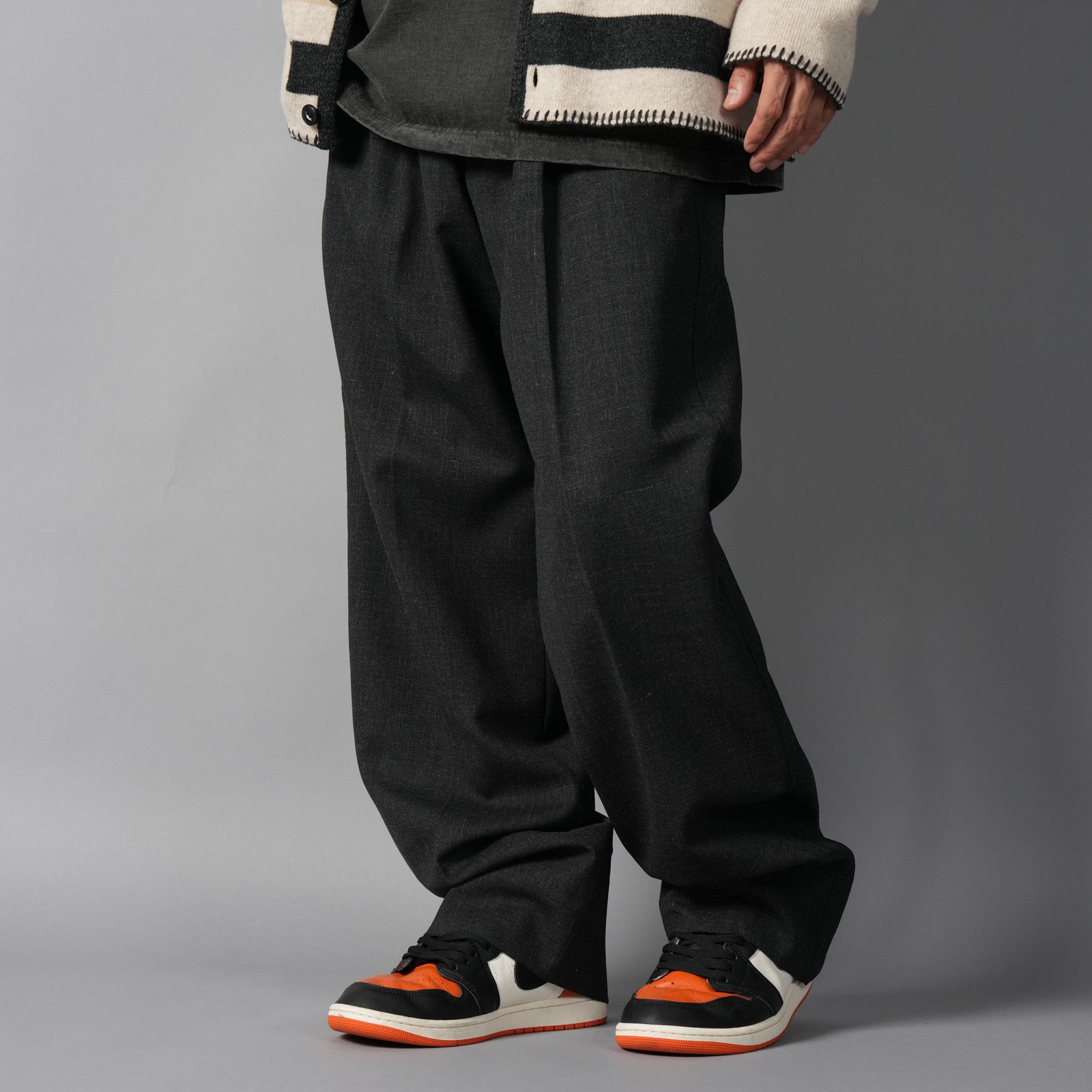 【ラスト1点】One Tuck Slacks / ワンタックスラックス (ブラック)