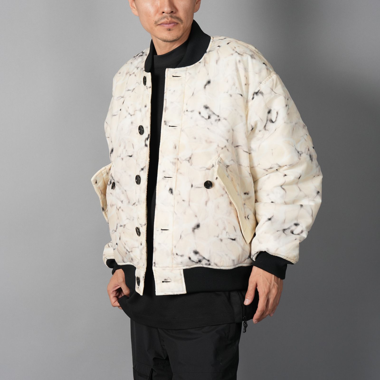 WR REAMIDE DOBBY FLIGHT JACKET  / フライトジャケット (マーブルベージュ)