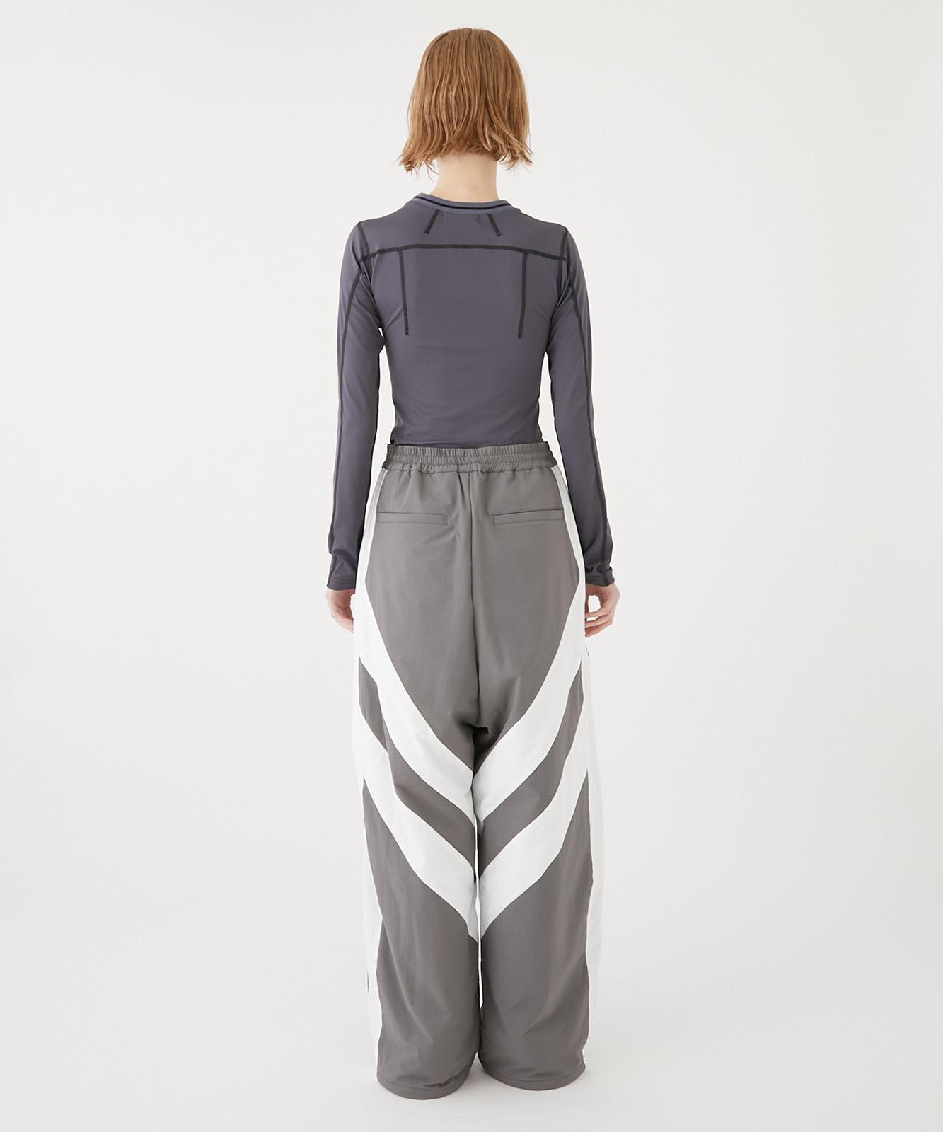 CHEVRON PUFFER NYLON TROUSER / ナイロントラウザー (グレー/ホワイト)