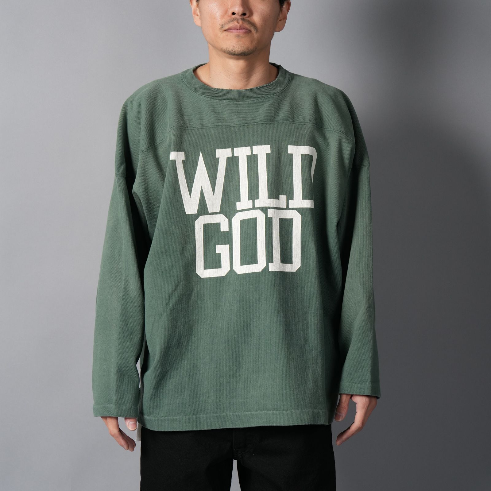 【残りわずか】SM-MK8-0000-056 / FOOTBALL SWEAT / WILD GOD / GREEN / フッドボールスウェット (グリーン)