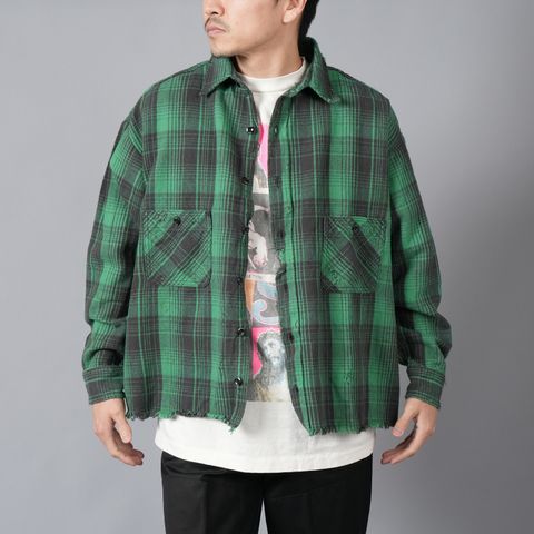 【ラスト1点】SM-YS8-0000-024 / FRNL CHECK SHIRTS / ネルシャツ (グリーン)
