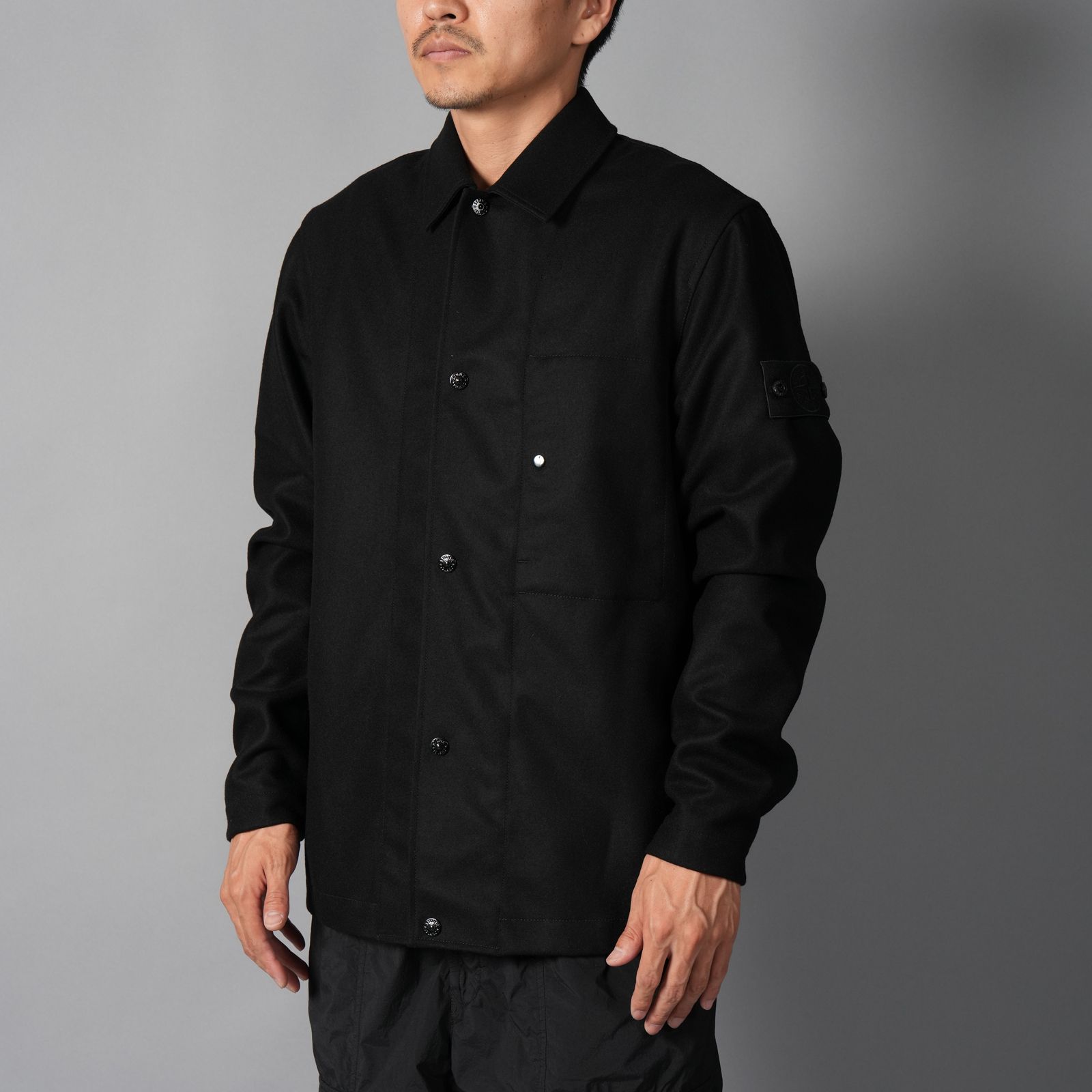 200020 / OVER SHIRT_S.I. GHOST / オーバーシャツ (ブラック)